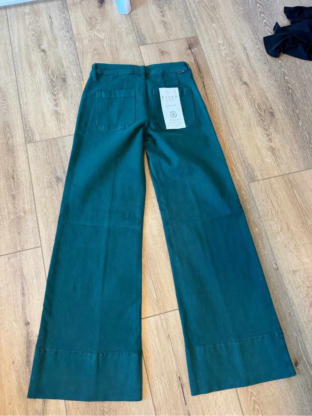 Risen Hunter Green Tummy Control Wide Leg Jeans size 1 / 25 New With Tags - Picture 8 of 9